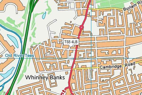 TS5 4LB map - OS VectorMap District (Ordnance Survey)
