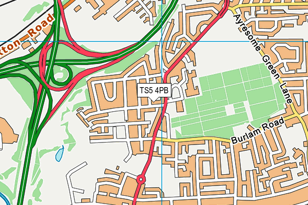 TS5 4PB map - OS VectorMap District (Ordnance Survey)