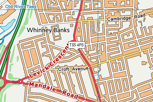 TS5 4PS map - OS VectorMap District (Ordnance Survey)