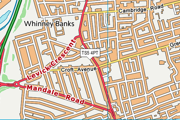 TS5 4PT map - OS VectorMap District (Ordnance Survey)