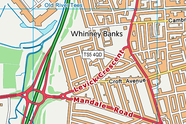 TS5 4QD map - OS VectorMap District (Ordnance Survey)