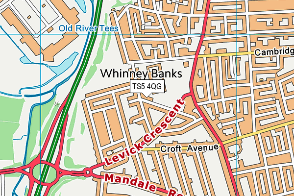 TS5 4QG map - OS VectorMap District (Ordnance Survey)