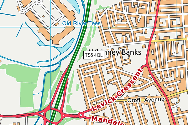 TS5 4QL map - OS VectorMap District (Ordnance Survey)