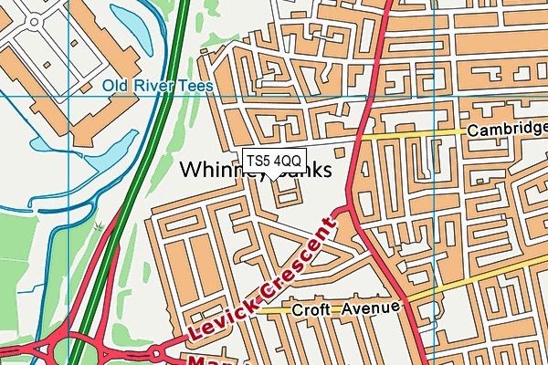 Whinney Banks Primary School map (TS5 4QQ) - OS VectorMap District (Ordnance Survey)