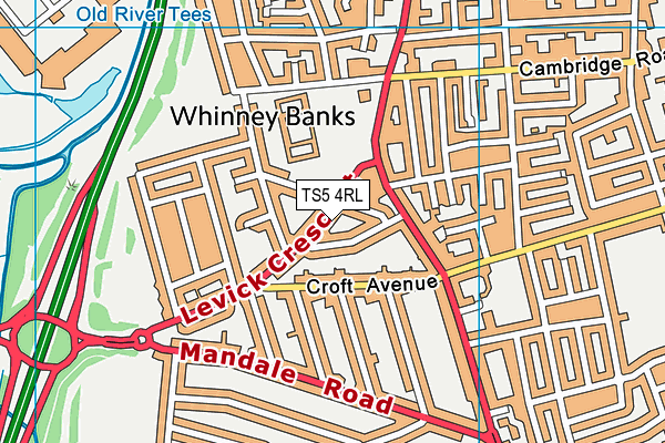 TS5 4RL map - OS VectorMap District (Ordnance Survey)