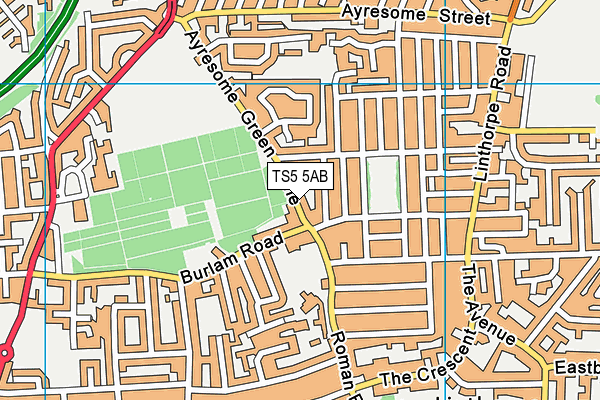 TS5 5AB map - OS VectorMap District (Ordnance Survey)