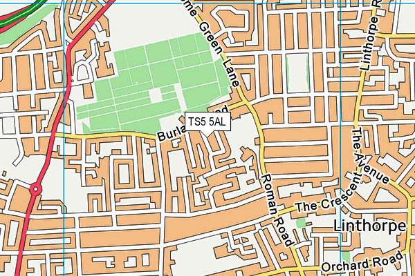 TS5 5AL map - OS VectorMap District (Ordnance Survey)