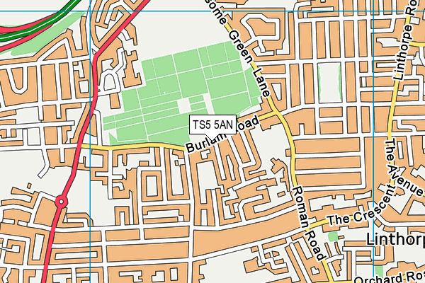 TS5 5AN map - OS VectorMap District (Ordnance Survey)