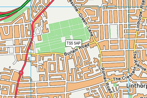 TS5 5AP map - OS VectorMap District (Ordnance Survey)