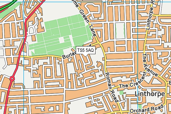 TS5 5AQ map - OS VectorMap District (Ordnance Survey)