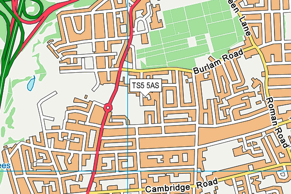 TS5 5AS map - OS VectorMap District (Ordnance Survey)