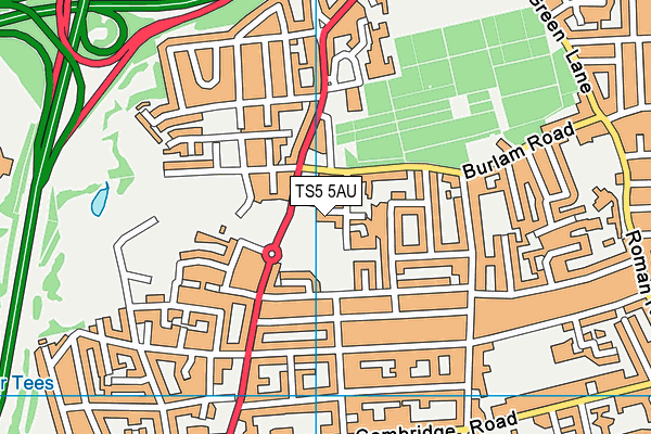 TS5 5AU map - OS VectorMap District (Ordnance Survey)