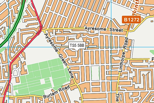 TS5 5BB map - OS VectorMap District (Ordnance Survey)