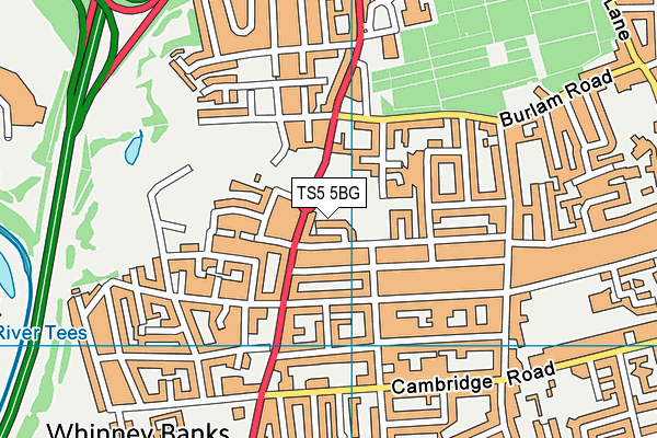 TS5 5BG map - OS VectorMap District (Ordnance Survey)