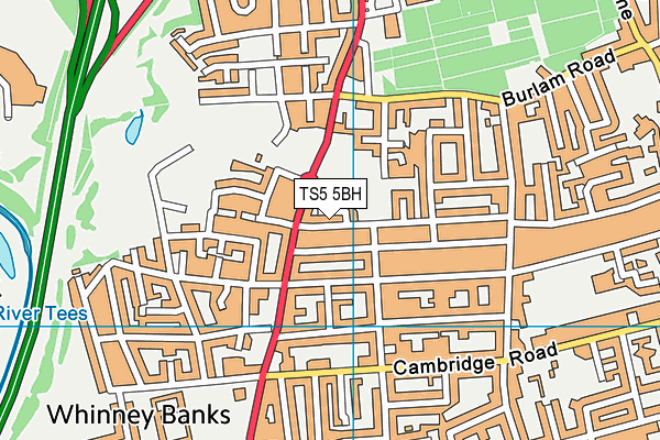 TS5 5BH map - OS VectorMap District (Ordnance Survey)