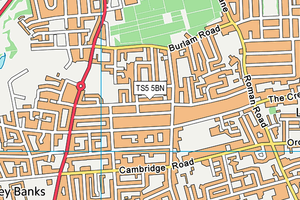 TS5 5BN map - OS VectorMap District (Ordnance Survey)