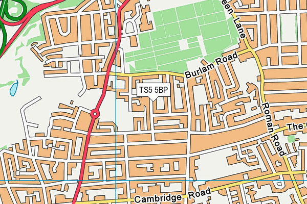TS5 5BP map - OS VectorMap District (Ordnance Survey)
