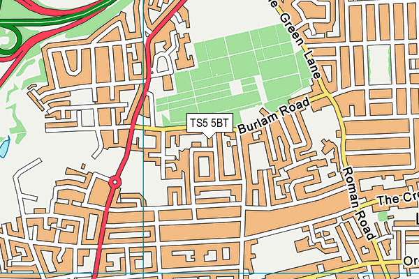 TS5 5BT map - OS VectorMap District (Ordnance Survey)