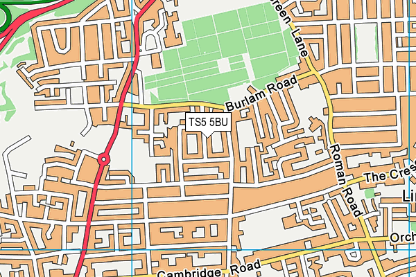 TS5 5BU map - OS VectorMap District (Ordnance Survey)
