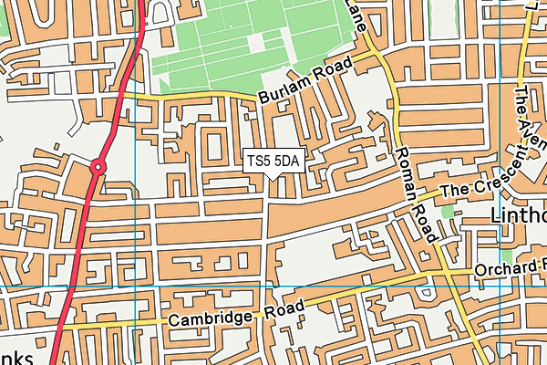 TS5 5DA map - OS VectorMap District (Ordnance Survey)