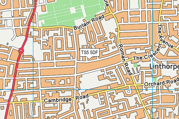 TS5 5DF map - OS VectorMap District (Ordnance Survey)