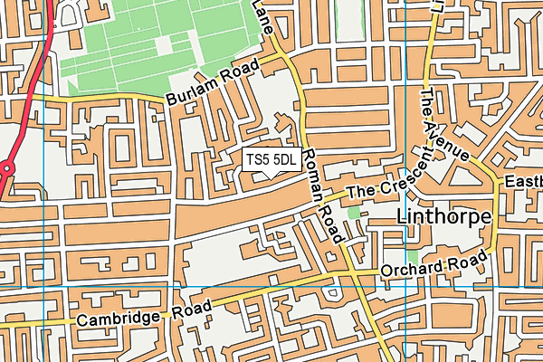 TS5 5DL map - OS VectorMap District (Ordnance Survey)