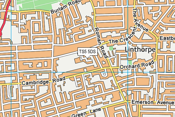 TS5 5DS map - OS VectorMap District (Ordnance Survey)