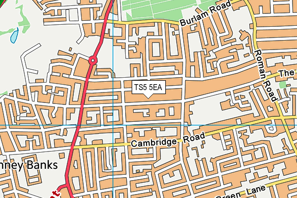 TS5 5EA map - OS VectorMap District (Ordnance Survey)