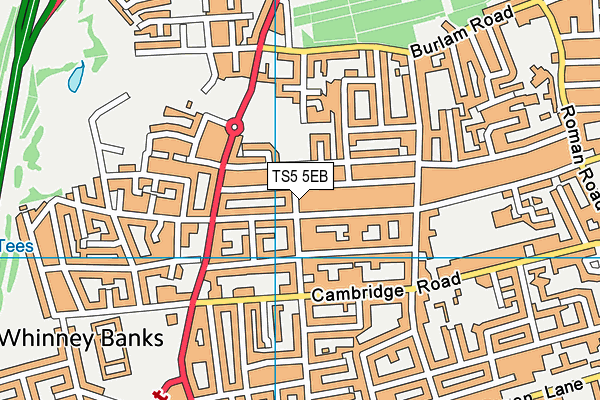 TS5 5EB map - OS VectorMap District (Ordnance Survey)