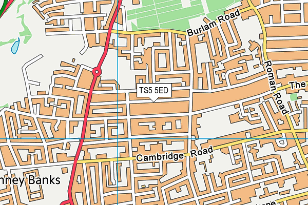 TS5 5ED map - OS VectorMap District (Ordnance Survey)