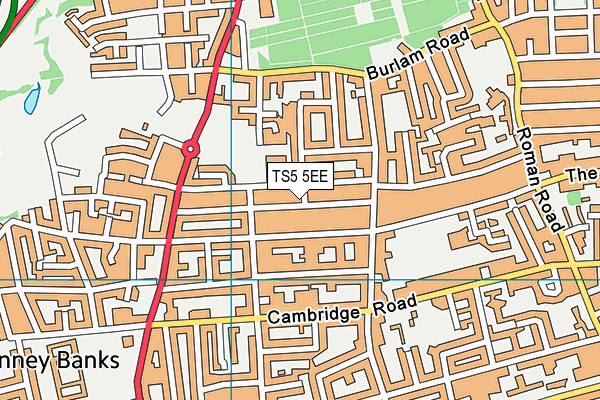 TS5 5EE map - OS VectorMap District (Ordnance Survey)