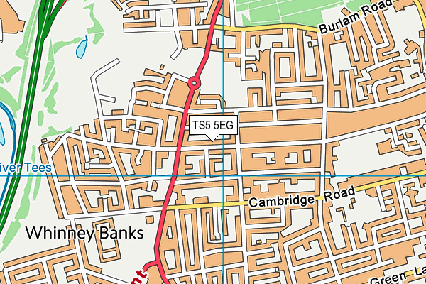 TS5 5EG map - OS VectorMap District (Ordnance Survey)