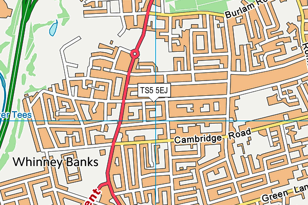 TS5 5EJ map - OS VectorMap District (Ordnance Survey)