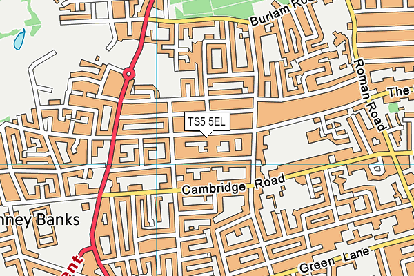 TS5 5EL map - OS VectorMap District (Ordnance Survey)