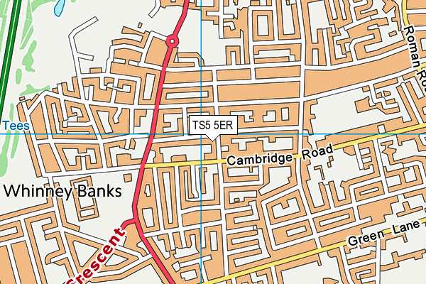 TS5 5ER map - OS VectorMap District (Ordnance Survey)