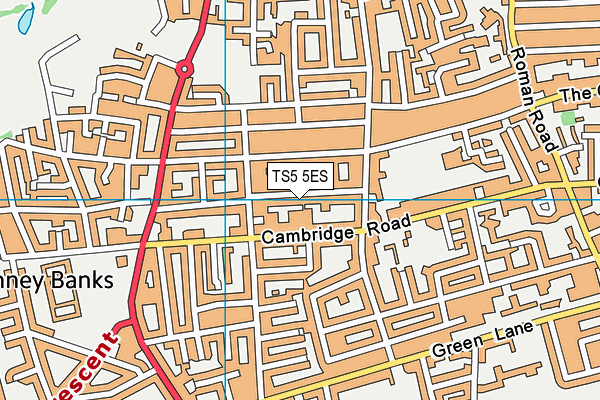 TS5 5ES map - OS VectorMap District (Ordnance Survey)