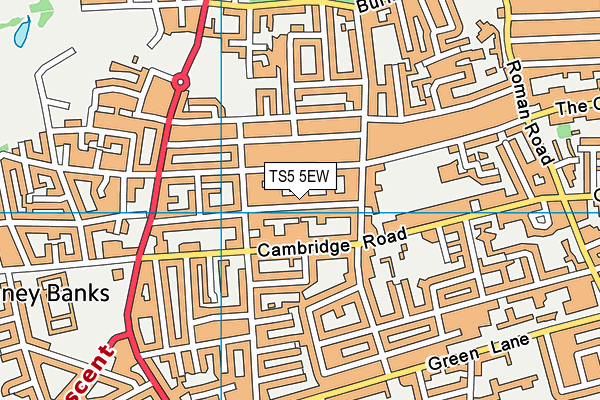 TS5 5EW map - OS VectorMap District (Ordnance Survey)