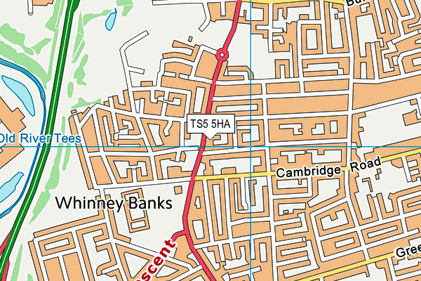 TS5 5HA map - OS VectorMap District (Ordnance Survey)