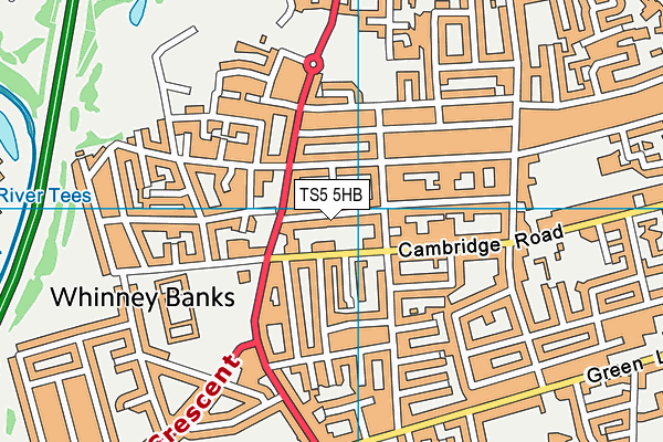 TS5 5HB map - OS VectorMap District (Ordnance Survey)