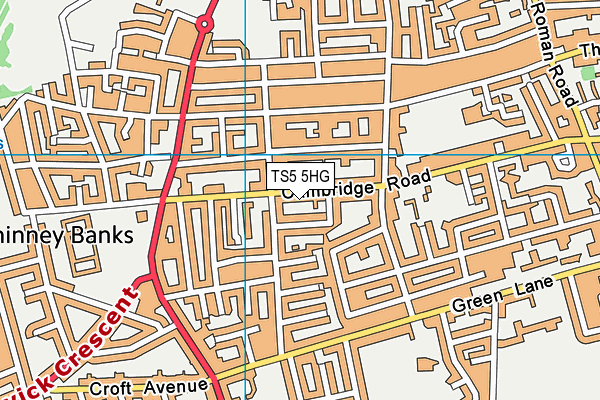 TS5 5HG map - OS VectorMap District (Ordnance Survey)