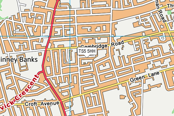 TS5 5HH map - OS VectorMap District (Ordnance Survey)