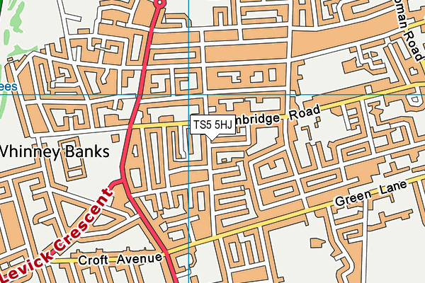TS5 5HJ map - OS VectorMap District (Ordnance Survey)