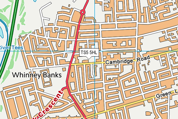 TS5 5HL map - OS VectorMap District (Ordnance Survey)