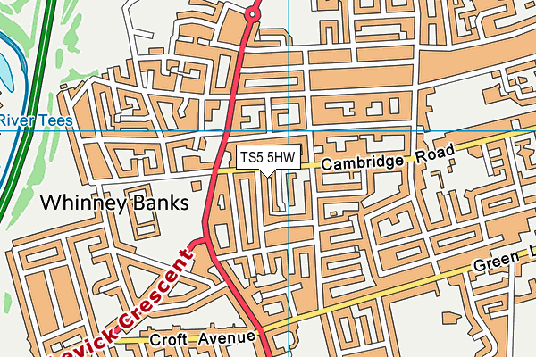 TS5 5HW map - OS VectorMap District (Ordnance Survey)