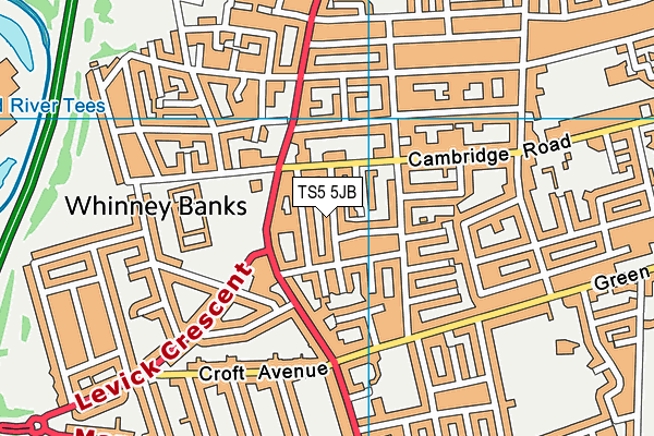 TS5 5JB map - OS VectorMap District (Ordnance Survey)