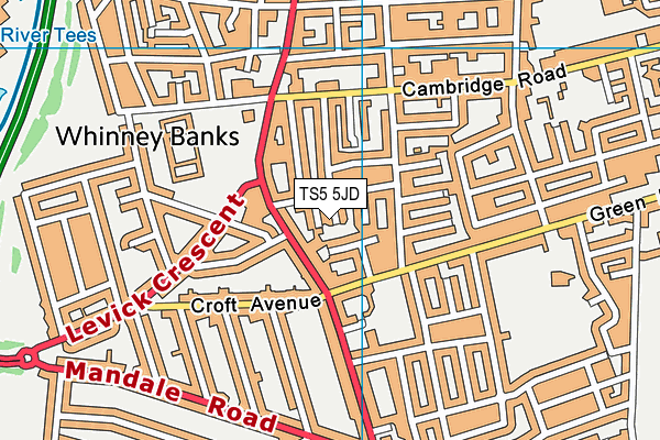 TS5 5JD map - OS VectorMap District (Ordnance Survey)