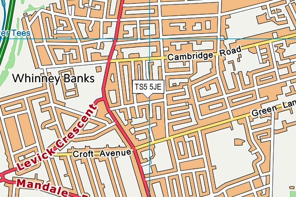 TS5 5JE map - OS VectorMap District (Ordnance Survey)