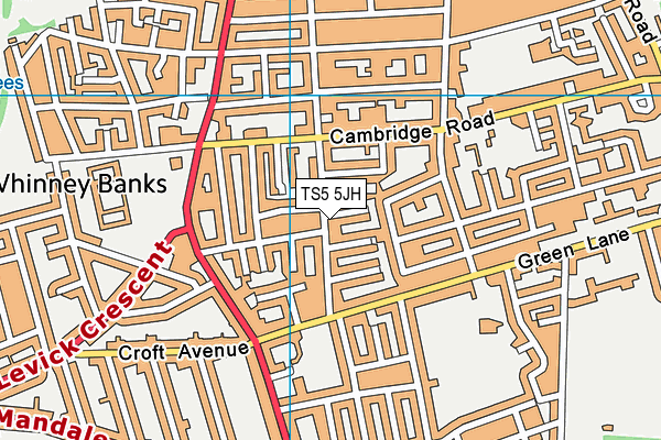 TS5 5JH map - OS VectorMap District (Ordnance Survey)