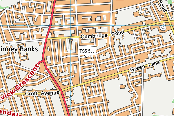 TS5 5JJ map - OS VectorMap District (Ordnance Survey)