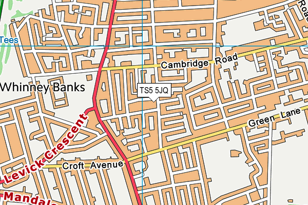 TS5 5JQ map - OS VectorMap District (Ordnance Survey)